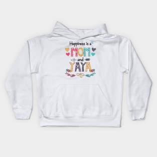 Happiness Is A Mom And Yaya Wildflower Happy Mother's Day Kids Hoodie